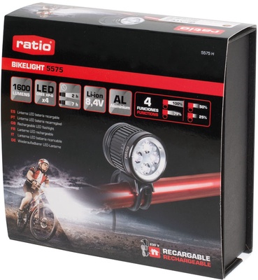 Linterna Faro Led Recargable Ratio BikeLight 5575